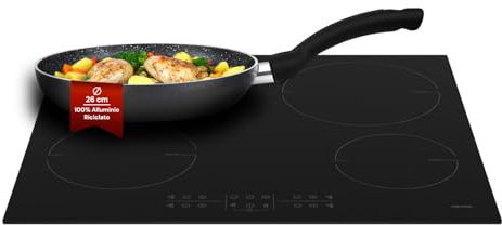 Avilia Aluminiumpfanne 26 cm mit Antihaftbeschichtung aus Stein – kompatibel mit allen Herdarten, einschließlich Induktion, Gas, Elektro und Glaskeramik – spülmaschinenfest