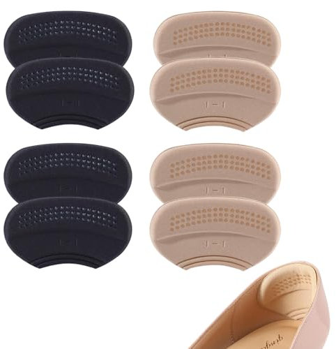 Diffaxy Lot de 4 paires de talonnettes autocollantes 3 mm et 6 mm pour chaussures, rembourrage et coussinets de talon contre ampoules et frottements pour femmes