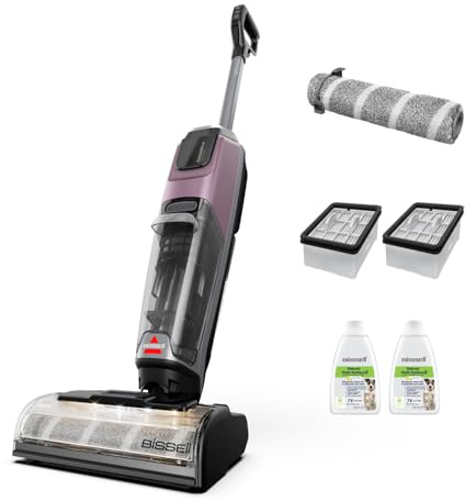 BISSELL CrossWave OmniForce EdgeFind, aspirador inalámbrico seco y húmedo, aspirador y friegasuelos en 1, luces LED FurFinder pelo de mascota, limpieza ZeroGap, limpieza multisuperficie 350m², 4325N
