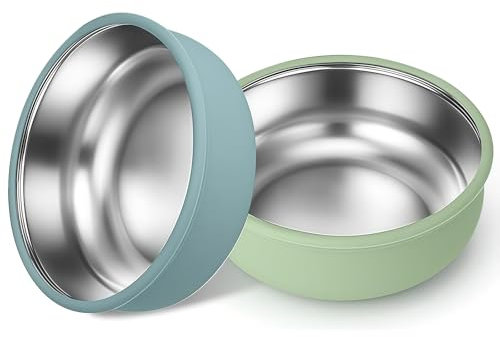 Yamobi Shimmerz - 2 piatti in acciaio inox SUS304 con ventosa, 2 in 1 per bambini