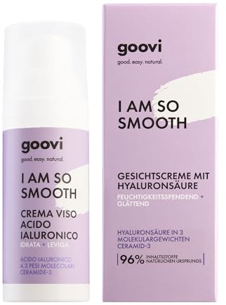 GOOVI I Am So Smooth Hyaluronic Acid Face Cream - Feuchtigkeitspflege mit 3-fach Hyaluronsäure & Ceramiden - strafft & festigt die Haut - 50ml