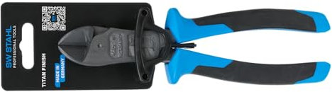 SW-Stahl 40546SB - Taglierina laterale a leva da 200 mm, con manico a 2 K, pinza da taglio temprata induttiva per filo di acciaio, elevata potenza di taglio, robusta, temprata ad olio