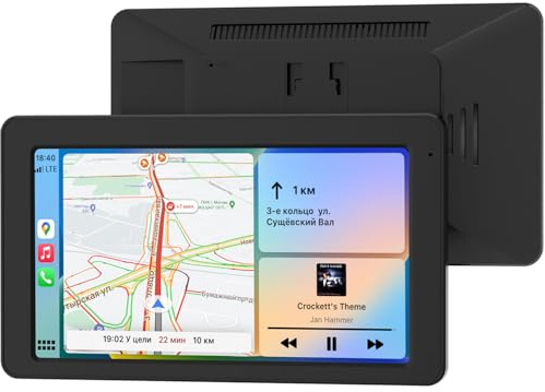 Elinsong Pantalla Coche, 7 Pantalla Carplay Coche para Apple y Android con Navegación GPS, Sonido Premium, Control por Voz, Fácil Instalación, Mirror Link, FM, AUX