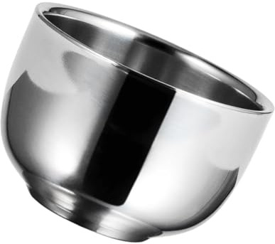COLLBATH Tazón Burbujeante Para Afeitar Acero Inoxidable 1 Unidad Tamaño Mediano Uso Doméstico Para Hombres Superficie Lisa
