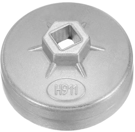 sourcing map Chiave per tappo filtro olio, 12 scanalature, diametro interno 76 mm, attacco quadrato da 1,27 cm, in alluminio, strumento di rimozione metrico per filtro dell'olio, per raccordi del
