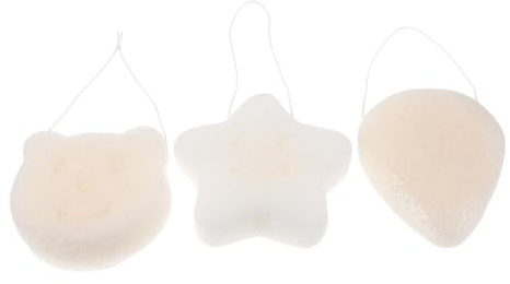 IWOWHERO 3 Stück-pack Gesichtsschwämme in Weiß mit Hoher Wasseraufnahme und Leichtem Gewicht für Effektive Gesichtsreinigung und Peeling zu Hause und Büro
