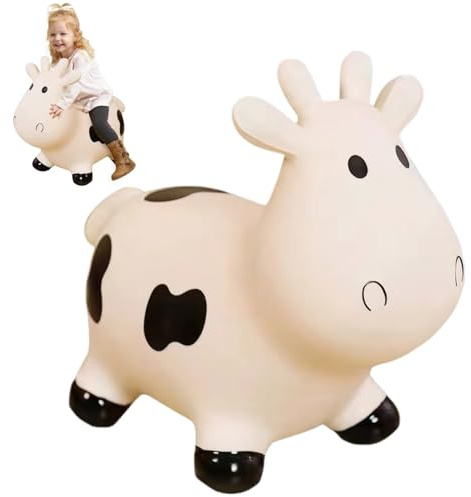 Csafyrt Animales inflables Linda Vaca Inflable para niños pequeños Paseo en Caballo Inflable Saltando Juguetes de Vaca inflables cump