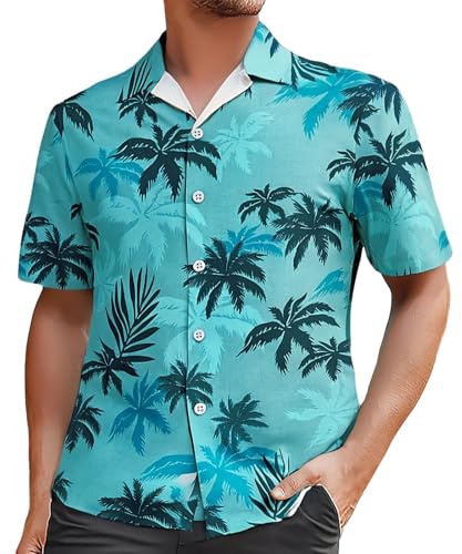 Camisa Hombre Hawaiana Verano Camisas Vice City para Hombre para Uso Casual: cómodas Camisas holgadas con Botones para Primavera, Verano y otoño, Muy elásticas y fáciles de Lavar.