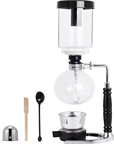 YUCHENGTECH Siphon Coffee Maker 5 Cup Syphon Coffee Makers 600ML Glass Syphon Vacuum Coffee Makers Tabletop Glass Siphon Pot Syphon Vacuum Pot Coffee Maker with Alcohol Burner