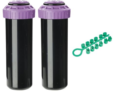 K Rain ProPlus 3/4 Reclaimed Water (RCW) Gear Drive Rotor Sprinkler 4 1/2 Pop-Up | 22' - 50' Spray Distance, 40° - 360° Arc Spray Pattern with Full-Circle | Includes Install Kit (2 Pack)