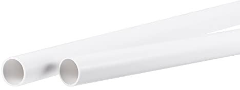 sourcing map Tube PVC Rigide Blanc Tuyau 13mm ID 15mm OD 50cm Tube Plastique PVC Pipe 2Pcs Pour Conduite d'Eau, Artisanat, Décoration, Manchon de Câble