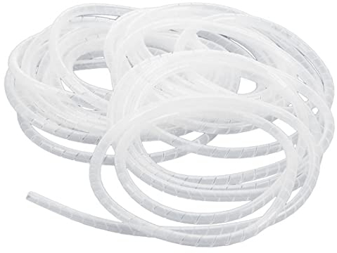 Insatech Spiral-Kabelschlauch 4mm Innen-Ø 4-50mm Außen-Ø weiß transparent 10m Rolle aus Kunststoff