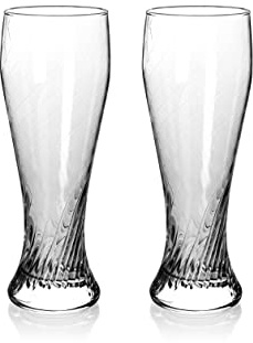 North Mountain Supply Cyclone Wheat Beer Glasses - Great for All Wheat Beers - 23 Ounces - Set of 2