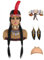 Indianer Perücke Damen Lang Schwarze Geflochtene Perücke mit Zubehör für Indianer Kostüm Damen Schwarze Perücken für Indianer Kostümparty Fasching Karneval Halloween DE095BK