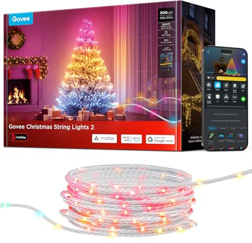 Govee RGBWIC Luces Árbol Navidad 30m, Compatible Alexa, Transparentes