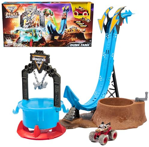 Monster Jam Mud Blasters, Monster Mutt Dalmatian Dunk Tank Playset, Colour Change Action, Kids’ Toy Gifts for Boys and Girls Aged 3 and Up, 1:64