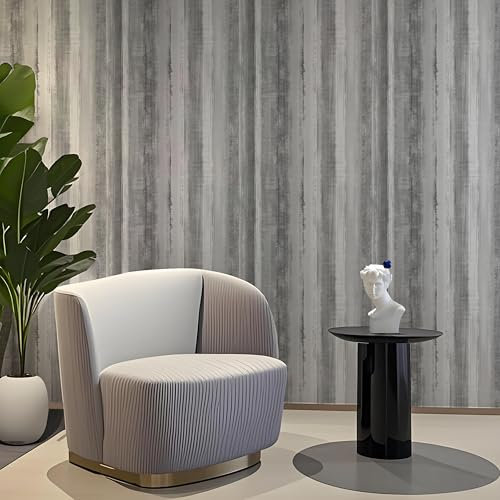 AMIGO Carta da Parati Autoadesiva a Grana di Legno Grigia - Impermeabile, Stacca e Attacca, Adatta per Armadi, Piani di Lavoro e Decorazioni Murali 44x500cm