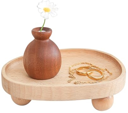 driattie Coupelle à Bijoux | Plateau en Bois pour Petits Objets et Bijoux - Organisateur de Rangement Décoratif pour Chambre Salle de Bain Coiffeuse
