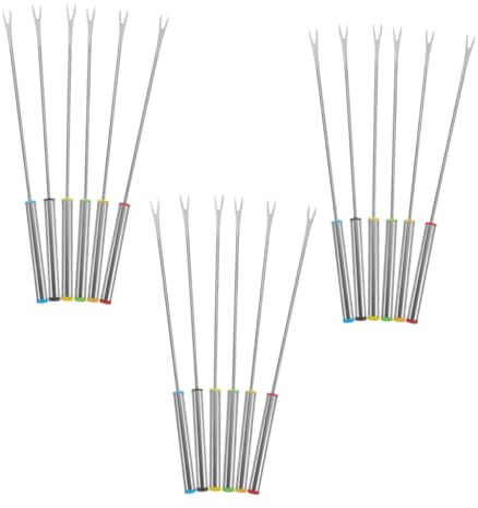 Amosfun 18 Pollici Forchette Fonduta Acciaio per Bbq Cioccolato Formaggio Frutta Dessert Multifunzione Resistente e Versatile