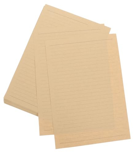 Homoyoyo 50 Sheets B5 Vintage Lined Kraft Paper Letter Writing Paper for Handwriting and Stationery for Letters and Notes