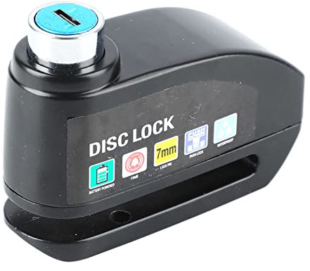 Allarme bicicletta Blocco disco Allarme di sicurezza Blocco freno a disco Attrezzatura da equitazione per veicoli elettrici da mountain bike Nero.