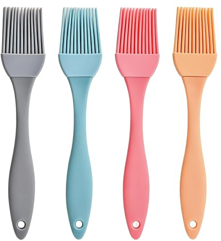 Cepillo de Alimentos, 4 Pcs Cepillos de Silicona para Repostería, Pincel de Silicona Aceite, Brocha Reposteria para Barbacoas, Reposteríaa, Revolver Alimentos, Baking Cooking