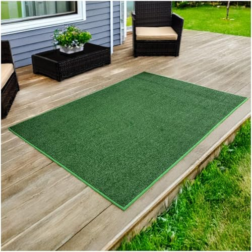 KOECKRITZ Round 6' Artificial Turf Indoor Outdoor Rug – Green Synthetic Grass Carpet for Patio, Garden, Balcony & Landscape – Pet Friendly, Dog Grass, Lightweight