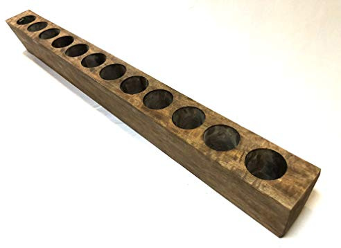Mexican Imports Sugarmold Wooden Candleholder-Mold Only-12 Hole-Natural