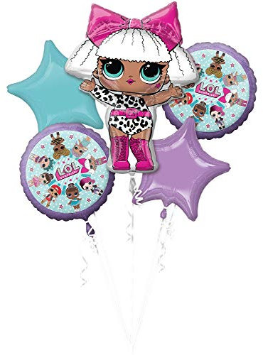 Anagram- Bouquet 5 palloni LOL Surprise, Multicolore, 7A3844701