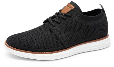 Bruno Marc Baskets Oxford pour Hommes Respirant et Décontracté Chaussures Sportives Confortables Oxfords pour Le Bureau GRAND-01,Size 43,Noir,GRAND-01