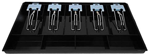HAOX 5 Grids Cash Tray, Cash Register Drawer Insert Tray Cash Drawer Register, Cash Drawer Cash Tray for Drawers Supermarkets(Black)