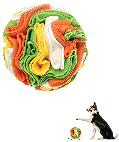 Balle à renifler pour chien - Tapis à renifler - Jouet interactif pour chien - Jouet intelligent lavable - Tapis de nourriture pour chiens de petite et moyenne taille - Soulage le stress - 20 cm