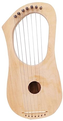 Perfeclan Lyre Harp 7 Saiten DIY Kit, Lyre Harfe mit 7 Metallsaiten, Lyres Holz Saiten Leier Harfe instrument, Tragbare Harfe im Antiken Stil, Musikinstrument Zubehör für Erwachsene, Kinder, Anfänger