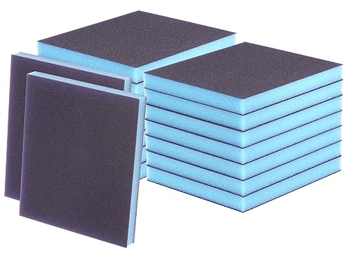 sourcing map 16 blocchi di spugna abrasiva superfine, grana 800-1000, per lucidare cucina, metallo, legno, cartongesso, 120 x 100 x 12 mm, viola