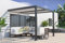 COULEURS DU MONDE - Pergola bioclimatique Miami Grise adossée en Aluminium 3x3m