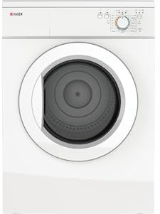 Haden 7kg Vented Tumble Dryer HVT7W | Freestanding White Clothes Dryer with 5 Timer Program Options, Galvanized Drum, Adjustable Feet, Rear Vent Outlet, Safety Lock Feature & Thermostat Reset