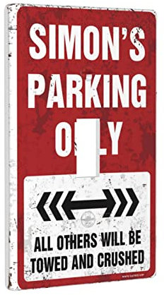KAXW Lustige Lichtschalter-Abdeckung, Simon's Parking Only, Schalter, Wandplatte, Einzelschalter, Lichtschalter-Abdeckung, dekorativ