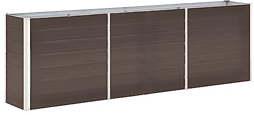 Myheimly Garten-Hochbeet Verzinkter Stahl 240×40×77 cm Braun