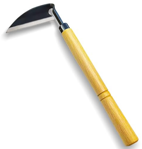 Nhcuijun Dreieckige Gartenhacke, Japanisches Gartenwerkzeug, Ideales Gartenzubehör zum Entfernen von Unkraut und Moos, Länge: 35 cm