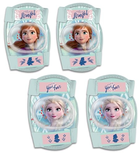 sarcia.eu Frozen Elsa et Anna protections des genoux et des coudes pour les enfants, pour filles (Menthe)