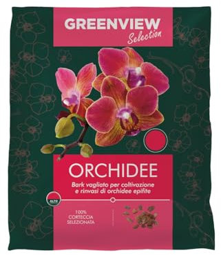 Greenview, Terriccio di alta Qualità Linea Selection, Substrato Specifico per le tue piante ad alta Aerazione e Drenaggio, massimo assorbimento nutritivo (per Orchidee, 10 Litri)