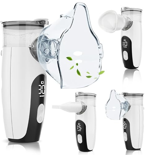 Nebulisateur Inhalateur pour Adultes et Enfants, Avec Affichage Numérique, pour la Maison et les Voyages