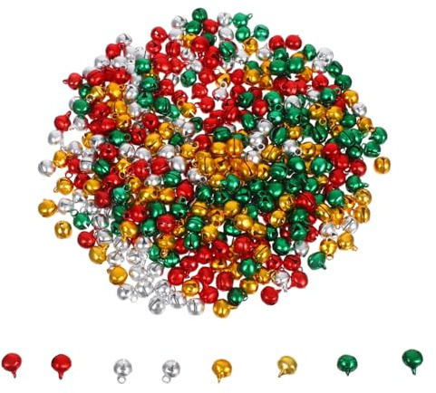 Alipis 400pezzi Campane Artigianali in Miniatura Metallo Colorato per Decorazioni Fai da Te Ciondoli Festivi Accessori per Animali Domestici e Progetti di Artigianato Stagionale