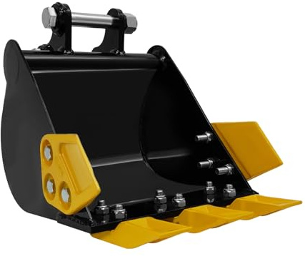 Mini secchio per escavatore da 300 mm per escavatore da 0,8 a 1,5 T, in acciaio al manganese Q235B, con 3 denti e bulloni, robusto cucchiaio per scavare, giardinaggio e costruzione, durevole e facile