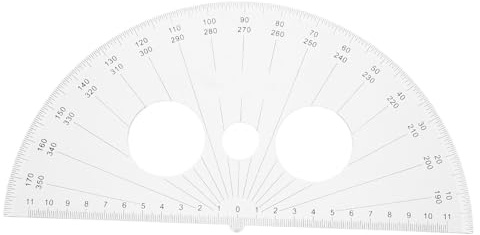 MAGICLULU Plastic 180 Degrees Protractor Half Circle Measuring Ruler Student Geometry Drawing Tool for School and Technical Angle Measurement
