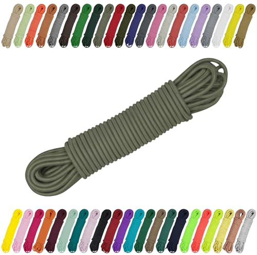 CARTONARE Gummisnöre 2 mm 3 mm elastiskt snöre för sömnad, hantverk och utomhus – runt gummi, expanderrep, gummiband (170) ljus olivgrön, 3 mm x 5 m