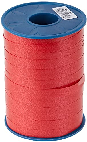 C.E. PATTBERG Geschenkband rot, 250 Meter Ringelband 10 mm zum Basteln, Dekorieren & Verpacken von Geschenken zu jedem Anlass
