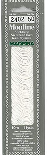 Sticktwist 10 m färg: 2402 vit 10 m Madeira garn # 0172402 NY i OVP