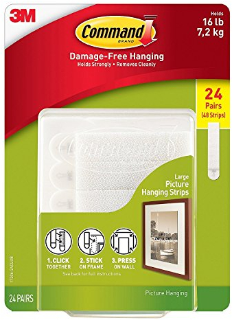 Command Bilder- und Rahmen-Hängestreifen, groß, 24 Paar