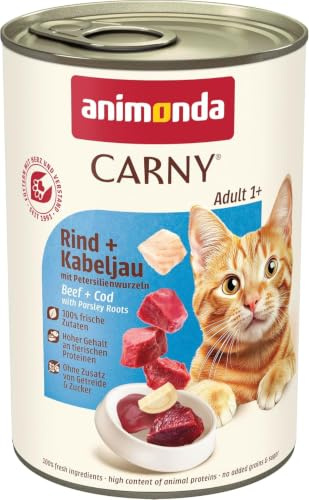 Animonda Carny Våtfoder för Vuxna Katter, Nötkött, Torsk och Persiljerot, 400 g, 6 st